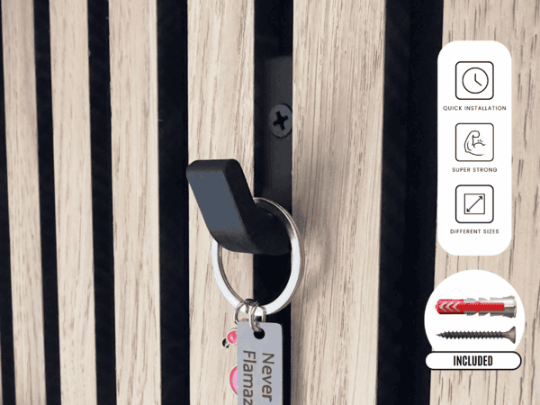 Coat Hook for Acoustic Panels Black
