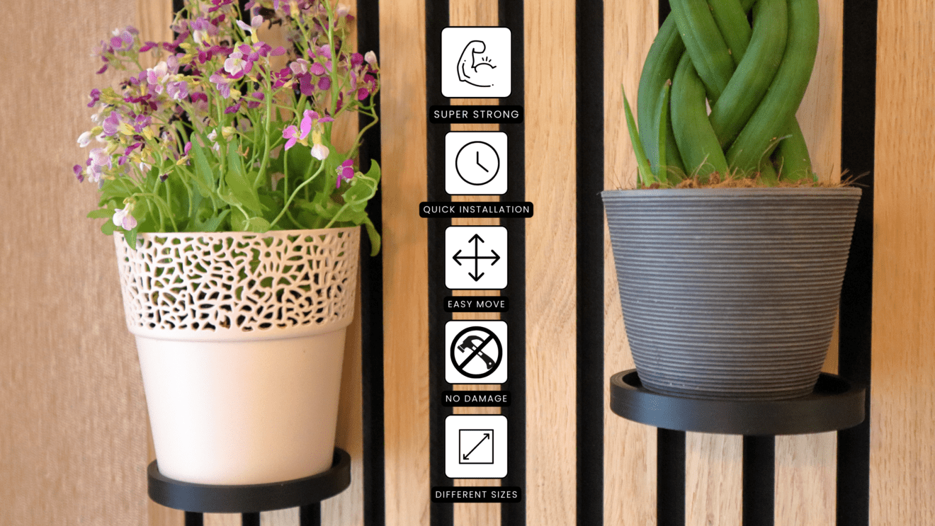 Round shelf for acoustic wall panels by DSDesign