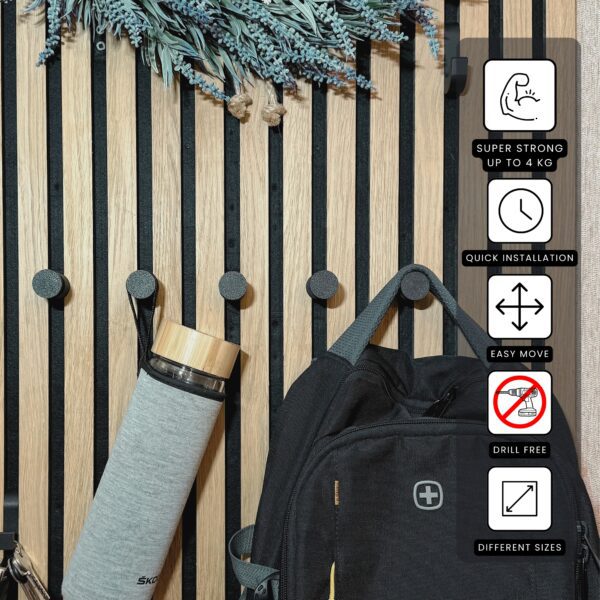 Knob Coat Hook for Acoustic Panels | Modern Wall Hook for Coats, Bags & Accessories