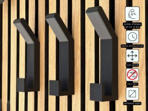 double hook for acoustic panels in black by DSDesign